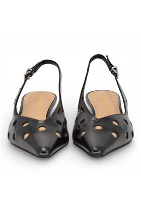 Slingback Nicole Bonnet in pelle colore nero. NICOL BONNET | 3073-NERO